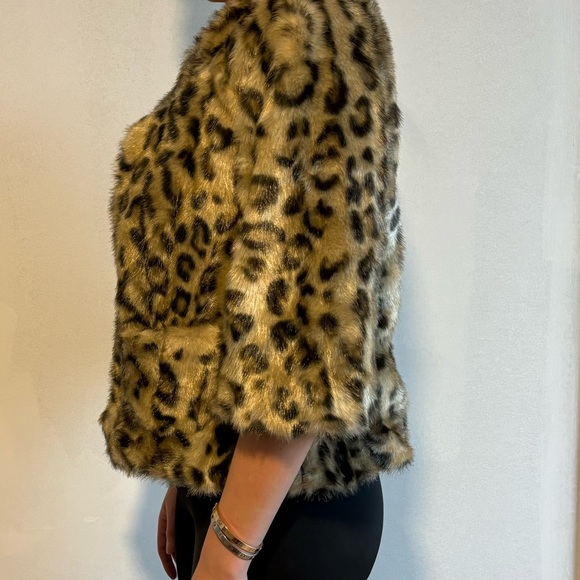 Elevenses Leopard Fur Coat - Picture 3 of 9